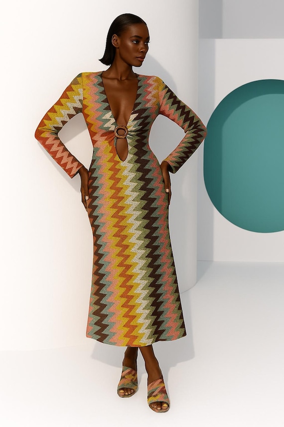 Zigzaq Knit Jersey Fabric, Fabric by the Yard, Mb