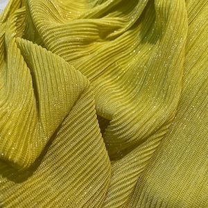 Luminous knit fabric, metallic pleated -Lurex shiny stretch fabric-Flexible soft and flowy fabric