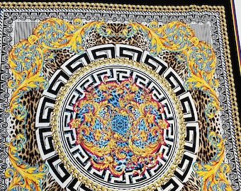 Baroque Panel Crepe Fabric: Luxury Silky Print (1.64 Yard)