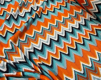 Zigzag Knit Jersey Fabric, Breathable Lightweight Fabric, 1.64 Yard