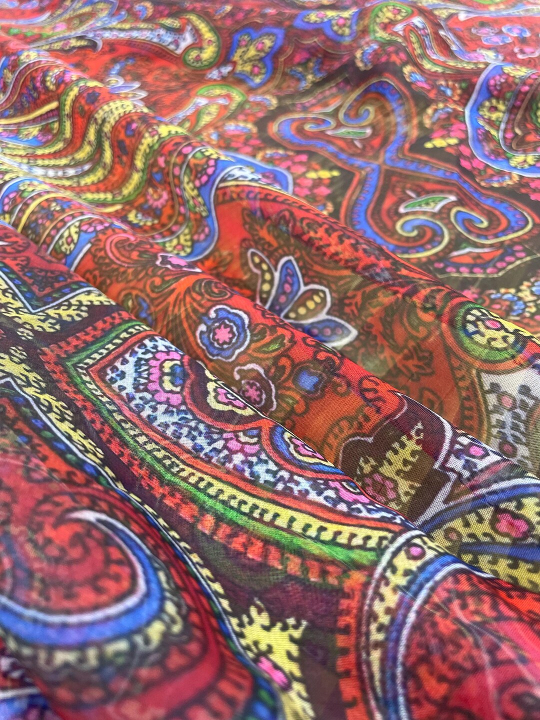 Authentic Silky Chiffon Fabric our Patterns Are Printed on the Desired ...