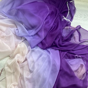Ombre Chiffon Fabric: Purple, Blue & Lilac Gradient - 59" Wide