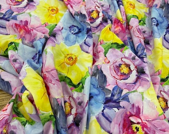 Floral Crepe Fabric  by the yard