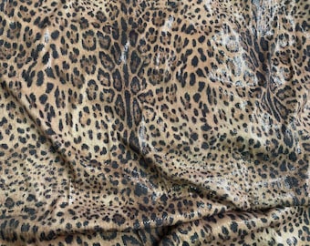 Leopard Sequin Fabric - Two-Way Stretch Animal Print - By The Yard
