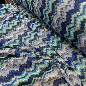Knitted Fabric Multicolor Zigzag Design Awesome Cool-Dress-Pants Style Elegance--nv
