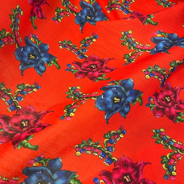 Ethnic Floral 5 colors Linen Fabric - Suitable for all whether Home Textile or Dress