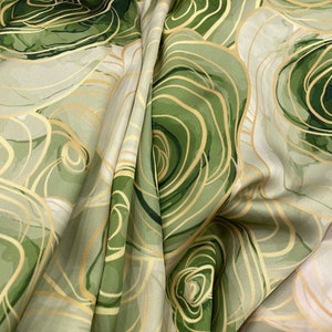 Seidiger Satin-Stoff mit Blumenmuster, ein sehr elegantes Muster - (Möglichkeit, auf jedem Stoff zu drucken)