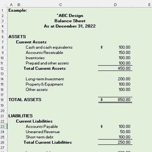 Balance General / Estado de Situación Financiera / Plantilla Excel / Descarga Digital / Editable / Imprimible / Tamaños A4 y Carta
