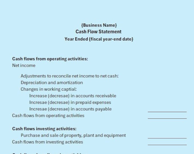 Balance Sheet Statement of Financial Position Excel Template