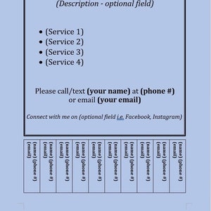 Editable Tear-off Flyer for business advertising | Letter Size 11 x 8.5 inches | easy to use |