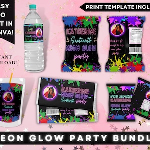 Neon Glow In The Dark Birthday Party Decorations Supplies - Temu