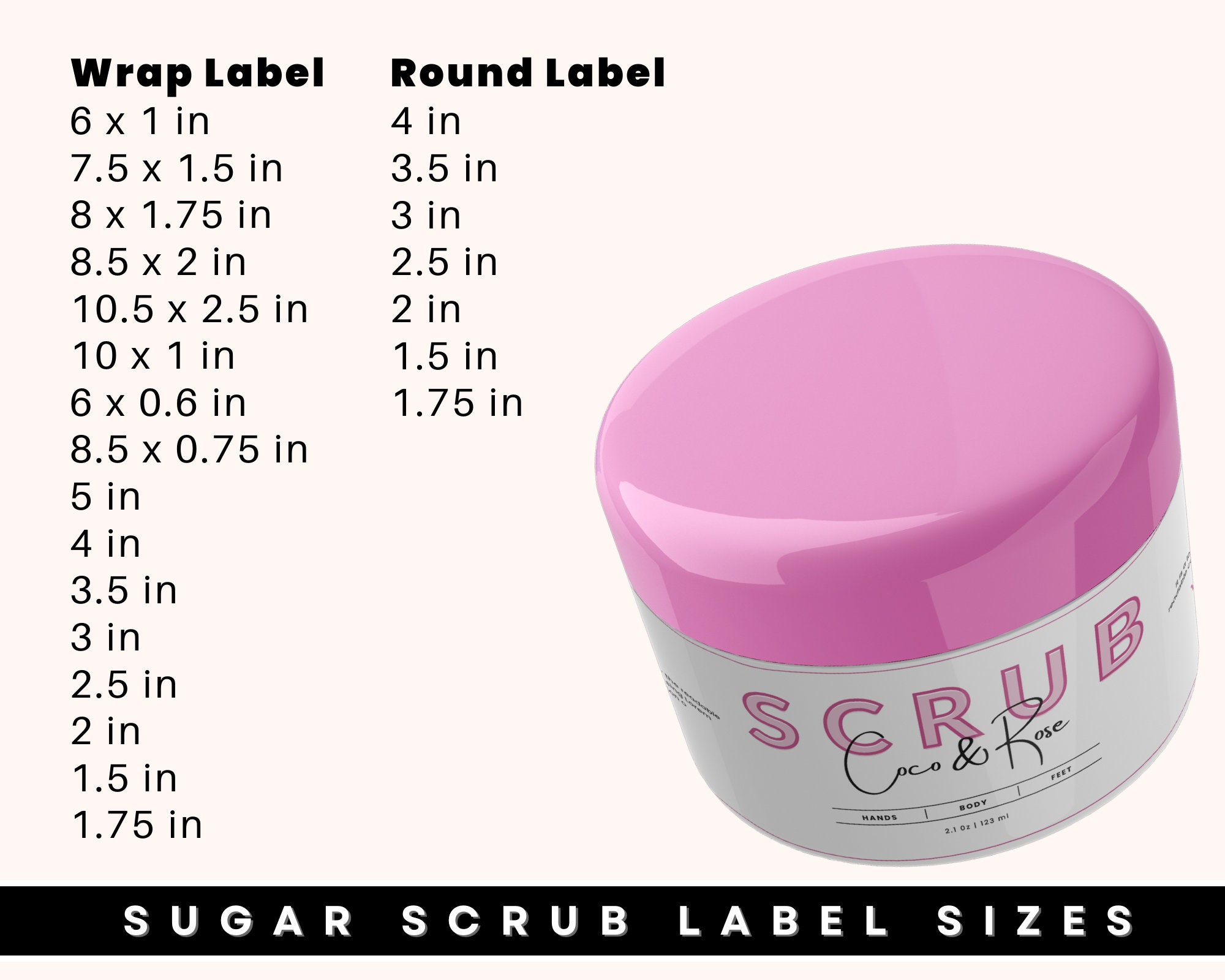 Cosmetic Labels, Sugar Scrub Label, Body Scrub Label, Body Product