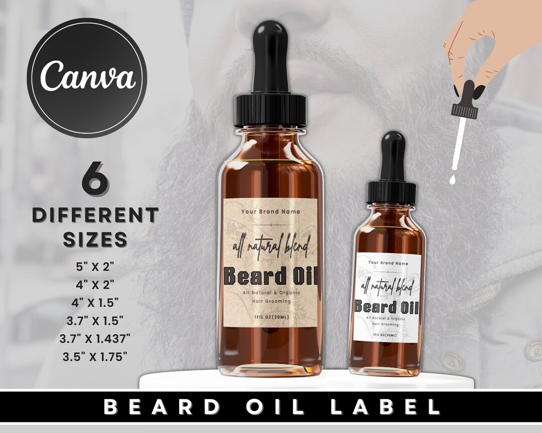 Beard Oil Label,editable Product Label, Custom Label Template