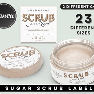 Cosmetic Labels, Sugar Scrub Label, Body Scrub Label, Body Product ...