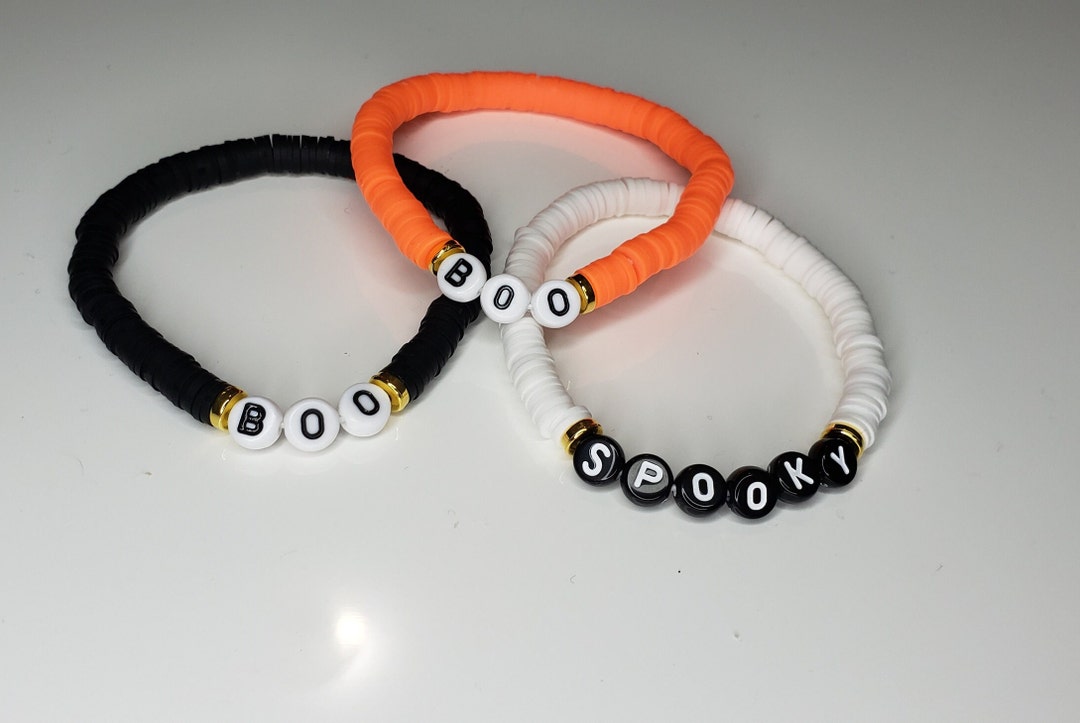 Halloween Bracelet , Halloween Clay Bracelet ,halloween Bead Bracelet
