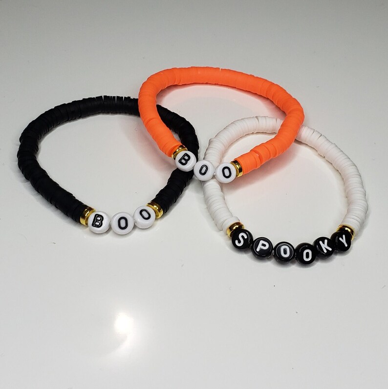 Halloween Bracelet , Halloween Clay Bracelet ,halloween Bead Bracelet