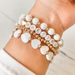 Maestra Beaded Bracelet Set, Maestra Beaded Bracelet Stack, Maestra Bilingue, Maestra Bilingüe, Teacher Bracelet Set, Regalo para maestra