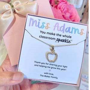 Custom Teacher Necklace Gift, Personalized Teacher Gift Box, Teacher Apple Pendant Necklace, Custom Teacher Appreciation Gift