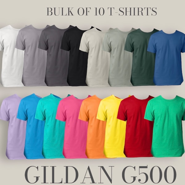 Gildan G500 Bulk Pack Of 10 T-Shirts In All Colors