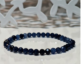 Delicate Sapphire Bracelet Pearl Bracelet Positive Energy Stones 4 mm Length 17 cm