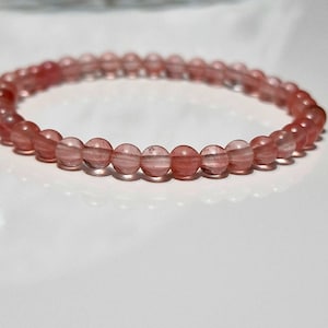 Cherry Quartz Bead Bracelet Bracelet Positive Energy Stones 4mm Length 17cm