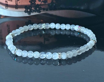 Moonstone bracelet pearl bracelet bracelet positive energy stones 4 mm