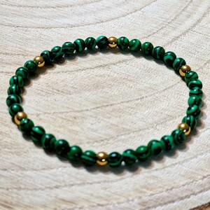Zierliche Malachit Perlenarmband Armband Positive Energie Steine 4mm Bild 3