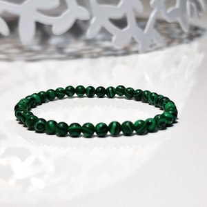 Zierliche Malachit Perlenarmband Armband Positive Energie Steine 4mm Bild 4