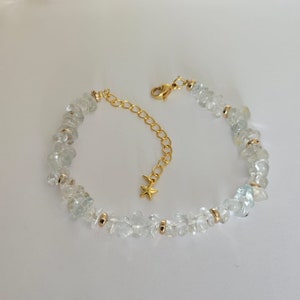 Noble topaz + hematite pearl bracelet, 18K gold-plated lobster clasp