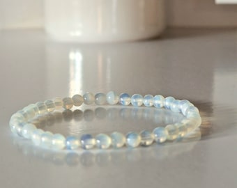 天然エチオピアオパール純銀製ブレスレット エチオピア産プレシャスオパール さざれ ブレスレット B0522-02
