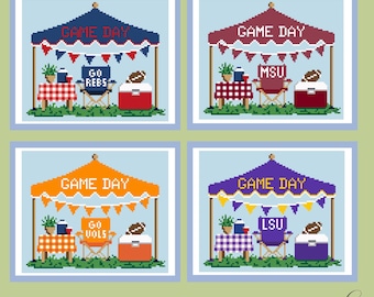 Custom Game Day Tailgate Needlepoint Canvas | Hand Painted 18 Mesh | Football Tailgate Decor | Personalized Team Colors | 8x7