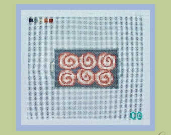 Cinnamon Roll Needlepoint Canvas | Hand Painted 18 Mesh or 13 Mesh | Christmas Needlepoint | Fall | Baking Needlepoint Canvas | 6x6