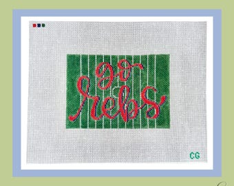 Custom College Football Needlepoint Canvas | Hand Painted 18 Mesh Canvas | Custom Football Gameday Decor | SEC Inspired Gift | 8x10 Canvas