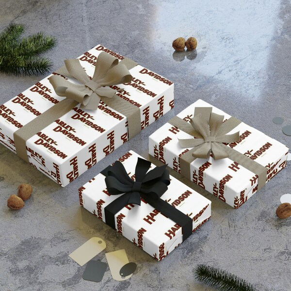 harley davidson christmas wrapping paper