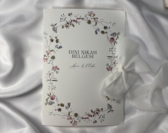 Dini Nikah Belgesi | Islamic Marriage Certificate | Wedding Certificate | Personalized