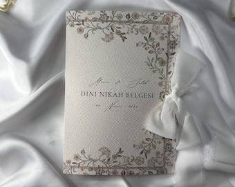 Dini Nikah Belgesi | Islamische Eheurkunde | Hochzeitsurkunde | Personalisiert
