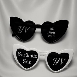 Personalized Heart-Shaped Glasses - Wedding Accessories & Party Goodies