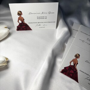 Henna place cards | Customizable hair and dress color | Kina place cards image 4