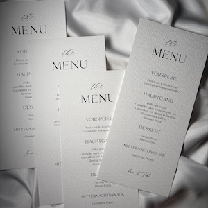 Menukaarten voor een bruiloft | Elegante menukaarten voor een bruiloft | Minimalistische menukaarten voor een bruiloft