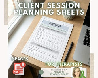 Client Session Planning Sheet for Therapists | Clinical Documentation Tool | Counselor Worksheet | Practice Management PDF