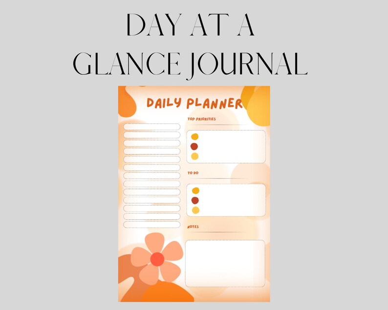 Day at a Glance - One Page Printable Daily Planner - Etsy