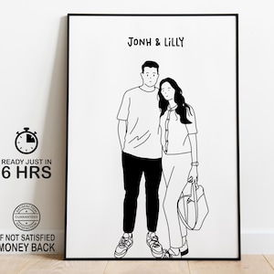 Decoración de pared personalizada, retrato a partir de una foto, regalo personalizado, día de la madre, cumpleaños, regalo de Navidad, regalo para ella, regalo para él, imprimible