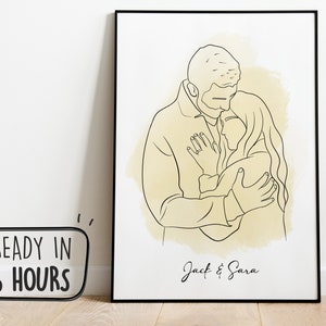 Personalized Line Art, Custom Line Drawing, Digital Art, Drawing From Photo, Christmas Gift, Custom Family Portrait, Family Illustration