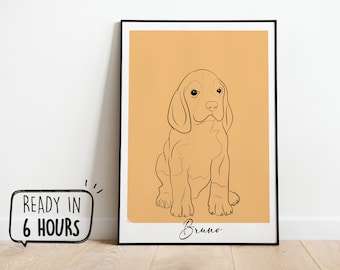 Retrato de mascota personalizado, dibujo de retrato de mascota, arte de línea personalizado, bocetos de foto, regalos personalizados, retrato de perro, retrato de gato