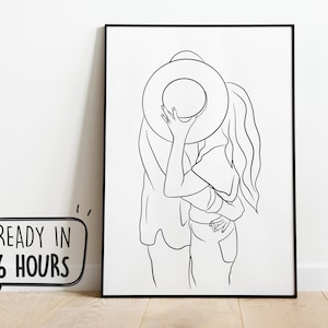 Retrato de casal, Retrato de família, Desenho de linha personalizado, Arte personalizada, Desenho de arte linear, Ilustração personalizada, Desenho artístico a partir de foto