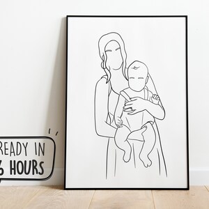 Line art drawing, Custom line drawing, Art drawing from photo, Custom artwork, , Custom illustration, Couple portrait, Family portrait