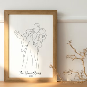 May include: A black and white line drawing of a couple dancing, with the man holding the woman close. The text "The Donaldsons 2019" is below the couple.