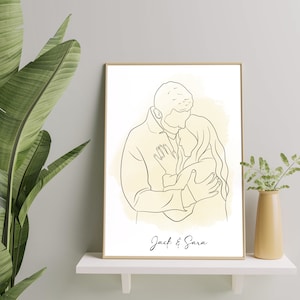 Custom Line Drawing Custom Family Drawing from Photo, Christmas Gift, Personalized Family Portrait illustration, Soulmate Gift, Couple Gift image 8