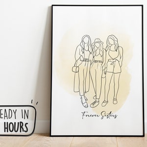 Benutzerdefinierte Linie Zeichnung, benutzerdefinierte Porträt, personalisierte Geschenk, Paare Porträt, benutzerdefinierte Illustration, digitale Kunst, Line Art, Freundschaft Porträt