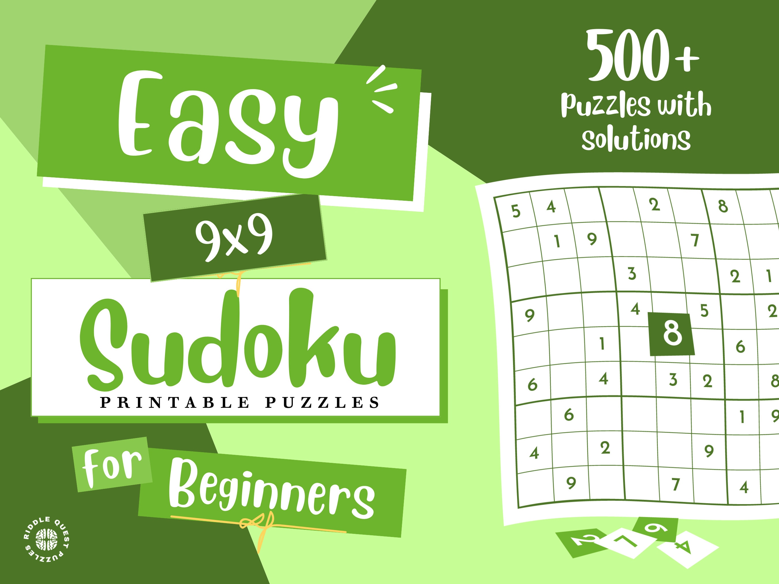 Sudoku Printable Puzzles: 500 Easy Sudoku Puzzles With Solutions ...